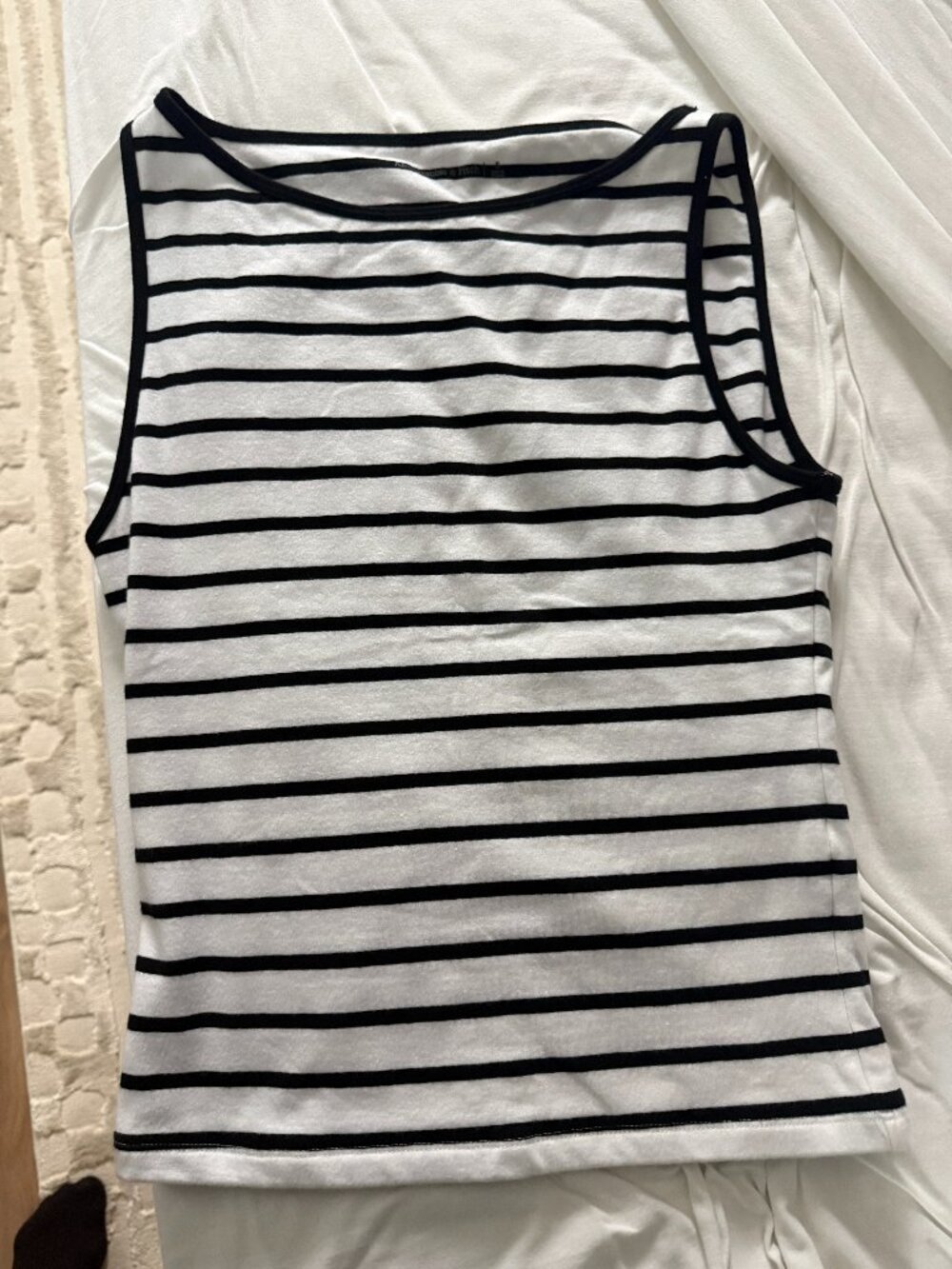 Abercrombie & Fitch Black & White Striped Sleeveless Top Size S